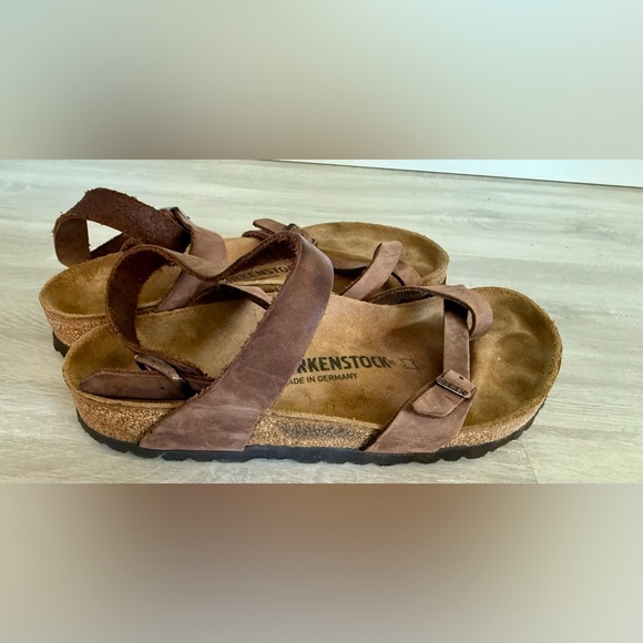 BIRKENSTOCK Yara Oil Leather Ankle Strap Flat Women's Sandals EU 38/US 7- Habana - Picture 6 of 8